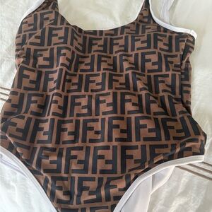Fendi Kids Bodysuit - Brown and Black